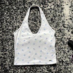 Hollister blue floral halter top